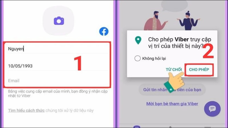 Bước 3: Hoàn tất thông tin cá nhân và ảnh đại diện khi đăng ký Viber