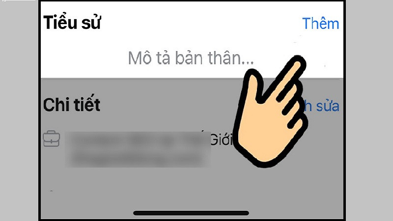 Bước 3 tạo Bio Facebook: Thêm nội dung tiểu sử cá nhân vào ô trống