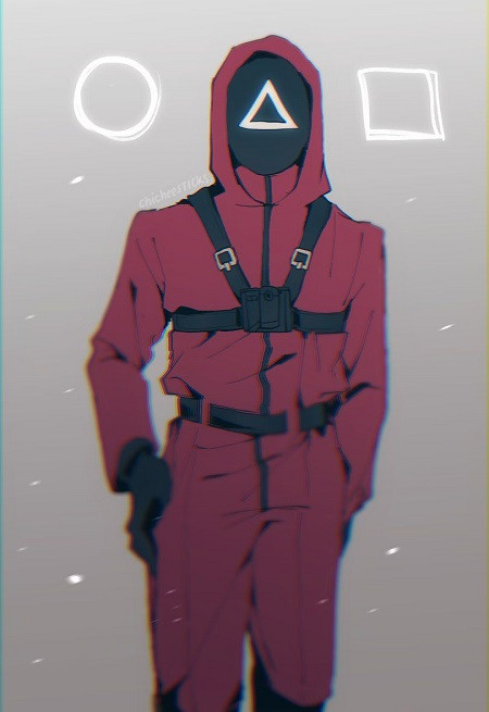 Búp bê Squid Game và lính canh hoạt hình