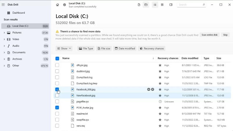 Các biểu tượng đại diện cho một số định dạng file văn phòng phổ biến (Word, Excel, PowerPoint, PDF)