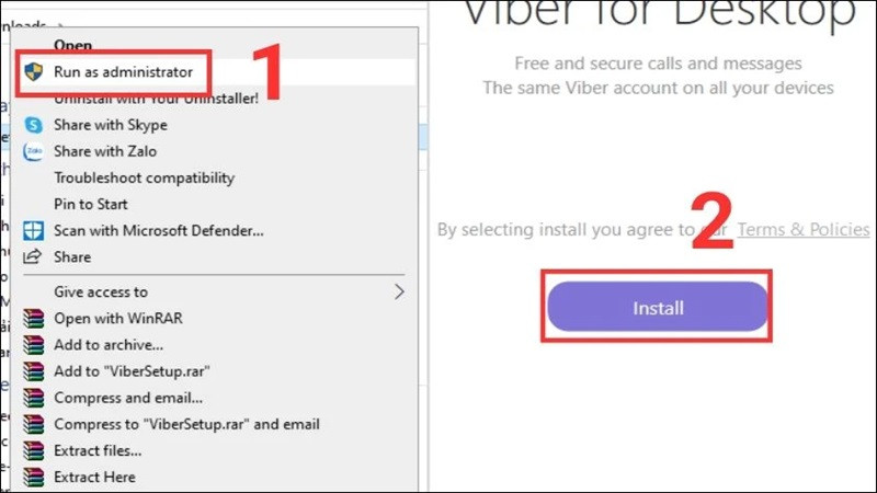 Các bước cài đặt ứng dụng Viber trên máy tính Windows hoặc Mac