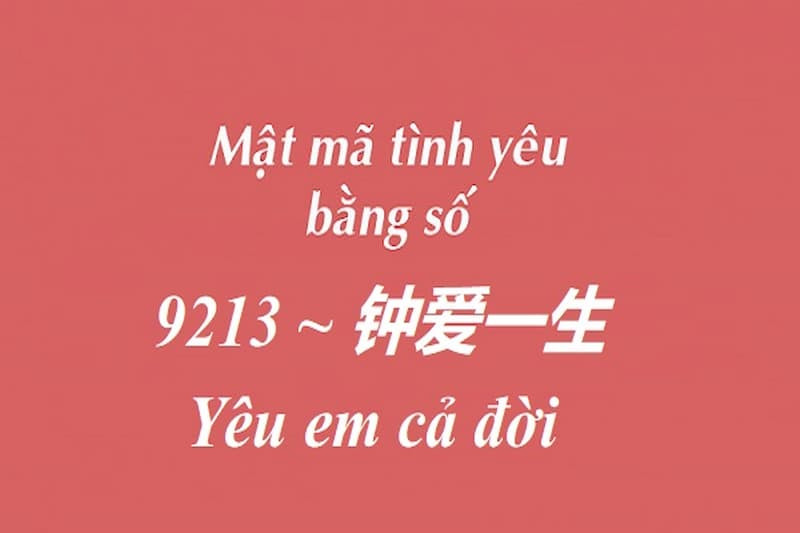 Các con số được mã hóa để biểu đạt tình yêu, ví dụ về cách tỏ tình độc đáo bằng số trong tiếng Trung.