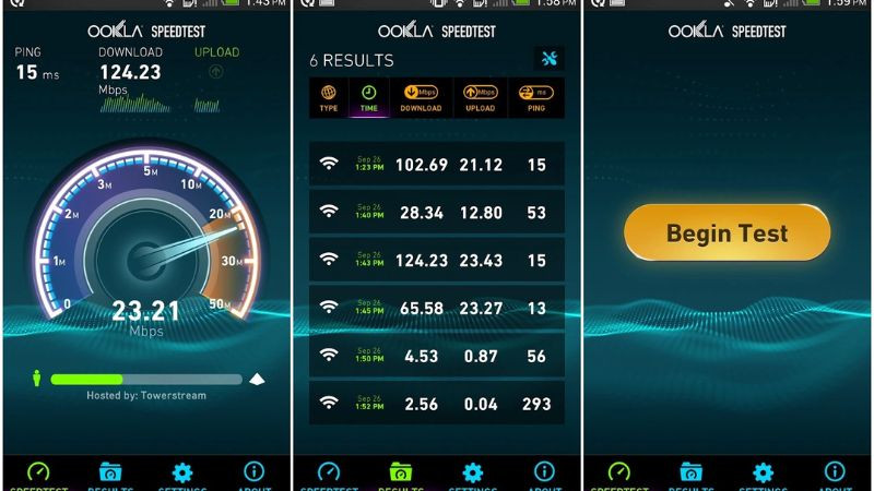Các công cụ kiểm tra tốc độ mạng trực tuyến như Speedtest