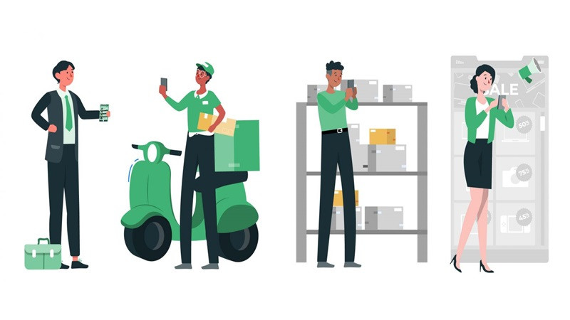 Các kệ hàng được sắp xếp khoa học trong siêu thị, thể hiện bố cục tối ưu của mô hình Modern Trade.