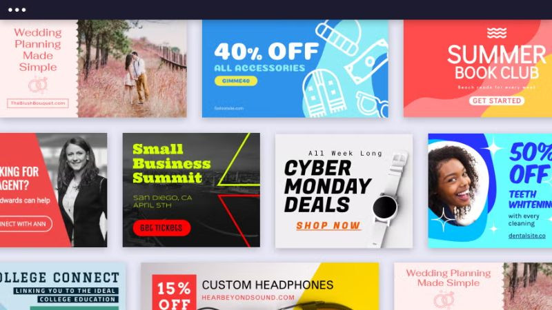 Các loại banner online phổ biến trên website và mạng xã hội.