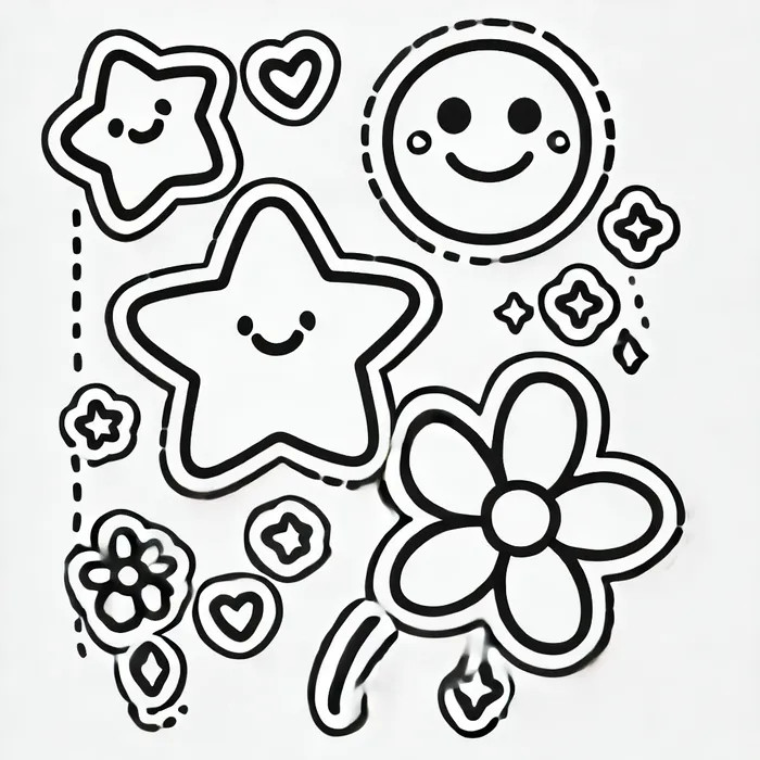 Các mẫu tô màu sticker đơn giản cho bé tập tô