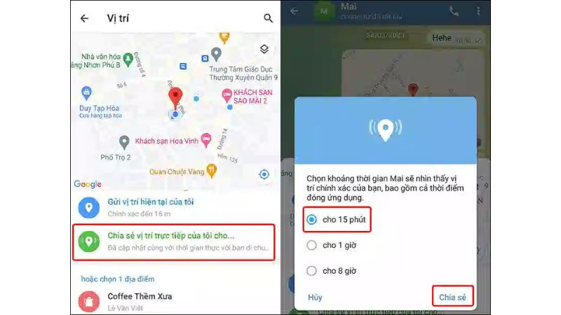 Cách chia sẻ vị trí hiện tại hoặc vị trí trực tuyến trên Telegram