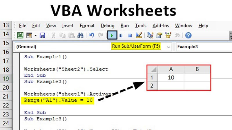 Cách mở trình soạn thảo VBA bằng cách nhấp chuột phải vào tab Worksheet