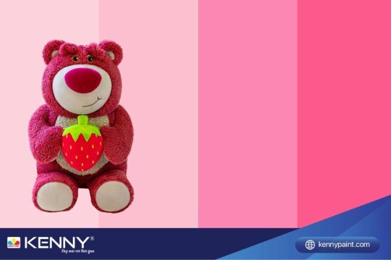 Hướng dẫn pha màu hồng cơ bản từ màu đỏ và trắng để tạo sắc gấu dâu