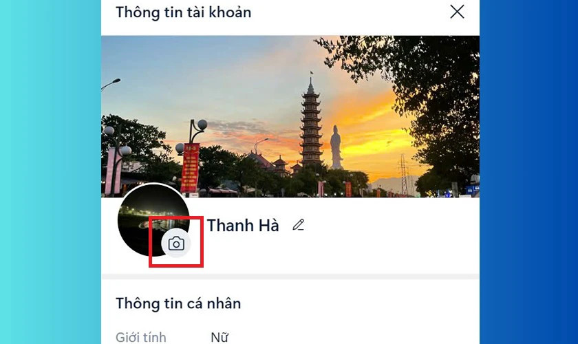 Cách thay ảnh avatar Zalo trên máy tính: Bước 2 chọn Hồ sơ của bạn