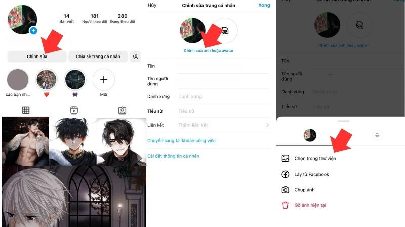 Cách thay đổi ảnh đại diện Instagram bằng ảnh anime nam