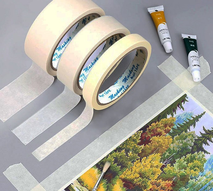 Cách tô màu nước sử dụng băng dính để tạo đường viền sắc nét