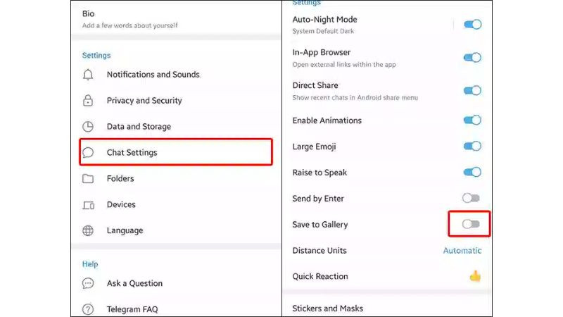 Cài đặt kiểm soát tải về tự động (Automatic Media Download) trong Telegram