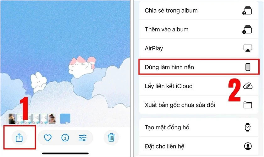 Cài hình nền màu xanh dương trên iPhone