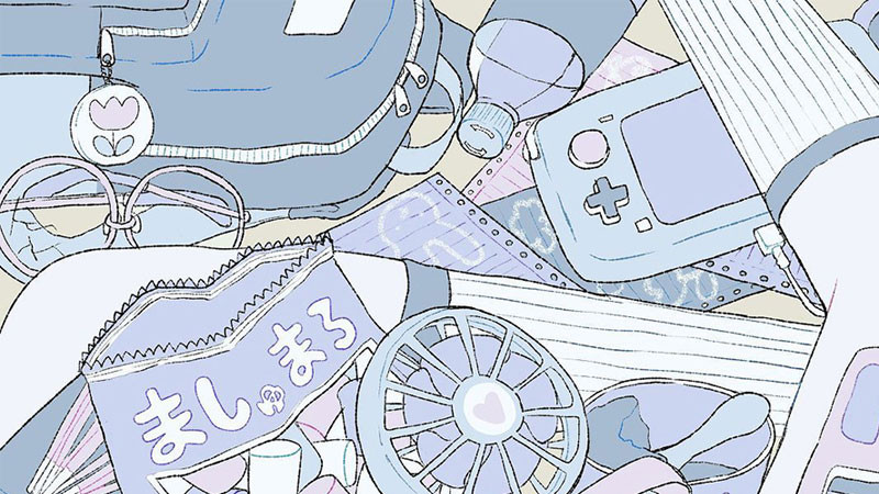 Cảnh anime với sắc xanh lam huyền ảo