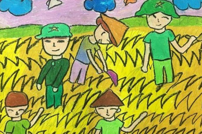 Cảnh chia sẻ lương thực của chú bộ đội với người dân vùng khó khăn