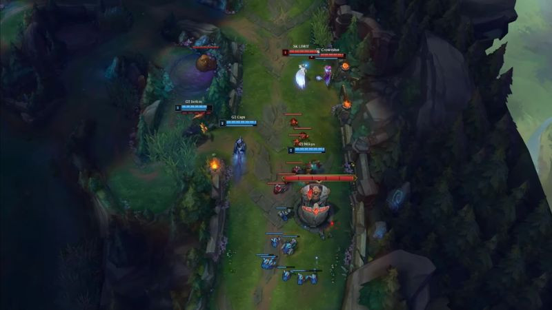 Cảnh thua giao tranh hoặc mất lợi thế ở giai đoạn đầu trận đấu LoL, thời điểm cần camp gỡ gạc