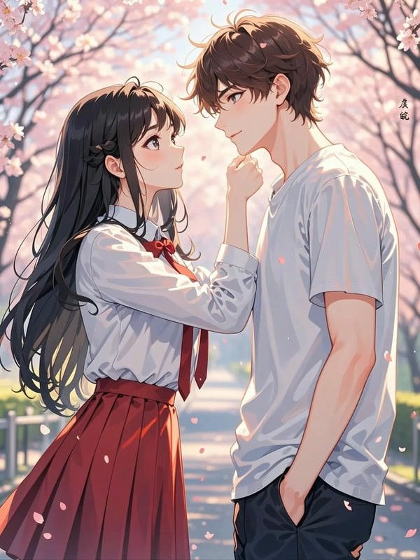 Cặp đôi anime đi dưới tuyết