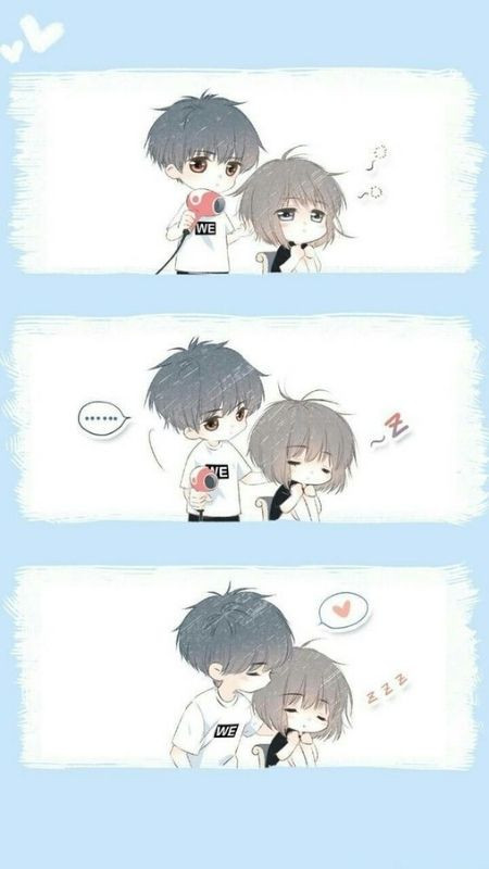 Cặp đôi hoạt hình đáng yêu với biểu cảm ngạc nhiên