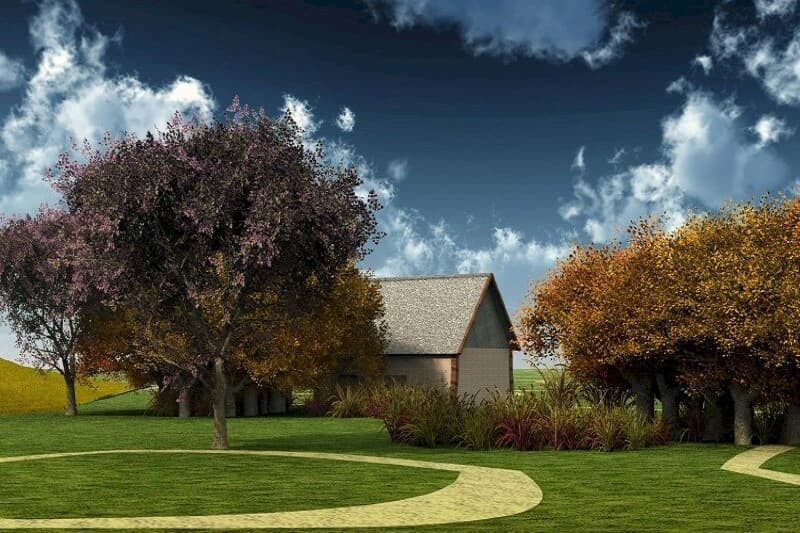 Cây cổ thụ trên đồi cao nhìn ra thảo nguyên rộng lớn, ảnh cây xanh cổ thụ trên thảo nguyên