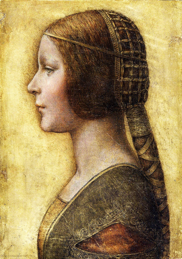 Chân dung 'Công nương xinh đẹp' (La Bella Principessa), khắc họa một thiếu nữ quý tộc, được cho là tác phẩm của Leonardo da Vinci