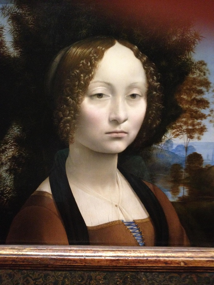 Chân dung Ginevra de' Benci, quý tộc và nhà thơ, một trong những bức chân dung sớm nhất của Leonardo da Vinci