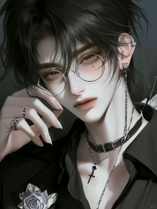 Chân dung nhân vật anime nam ngầu lòi với biểu cảm điềm tĩnh