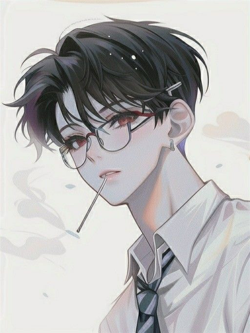 Chàng trai anime đeo kính kiểu tóc undercut cool ngầu