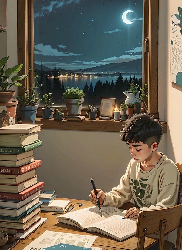 Chàng trai anime học đường cười rạng rỡ khi chơi thể thao