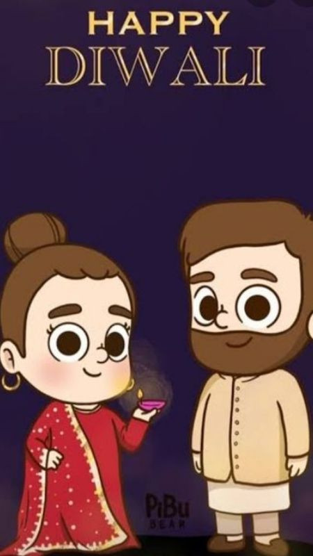 Chàng và nàng trong bộ trang phục truyền thống của Ấn Độ qua hình hoạt hình