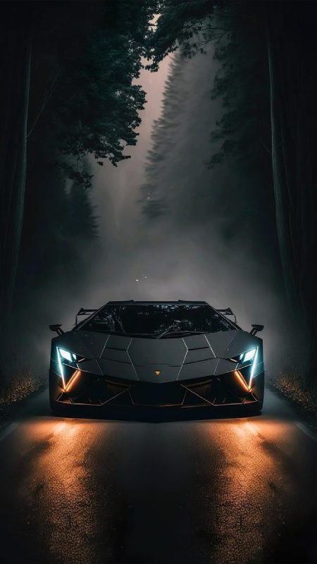 Chiếc xe thể thao màu đỏ bóng bẩy đang di chuyển trên đường làm ảnh nền điện thoại 4K