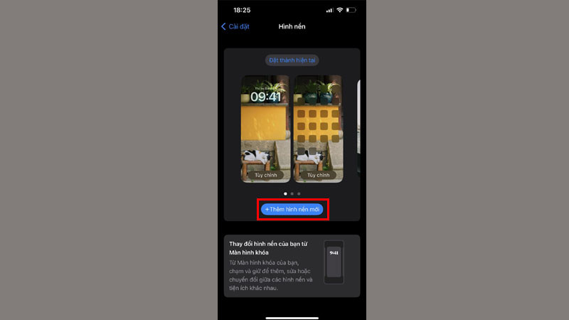 Chọn thêm hình nền mới để thiết lập xáo trộn ảnh