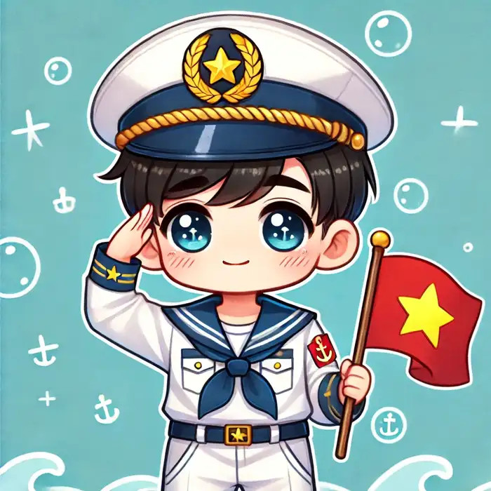 Chú bộ đội hải quân chibi đáng yêu
