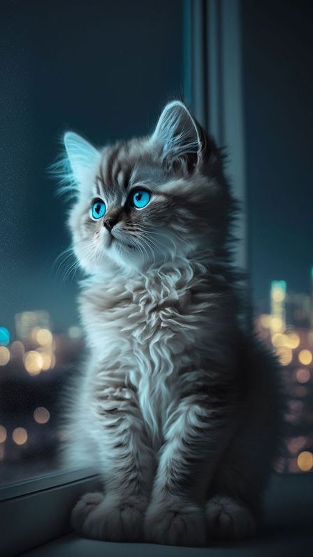 Chú mèo 3D ngầu đang bước đi trên nền kỹ thuật số