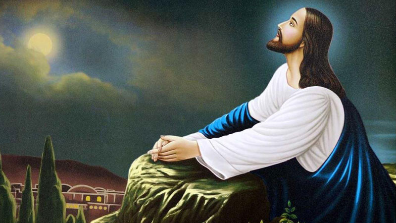 Chúa Giêsu cầu nguyện dưới ánh trăng