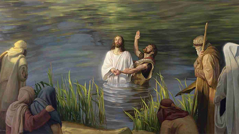 Chúa Giêsu nhận phép rửa trong phong cách nghệ thuật cổ điển