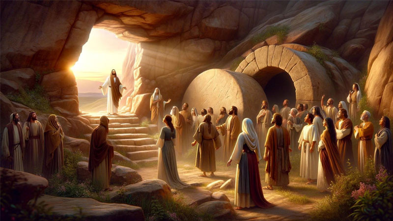 Chúa Giêsu phục sinh cầm cờ chiến thắng