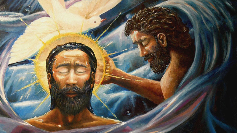 Chúa Giêsu và Gio-an Baotixita bên bờ sông Giordan