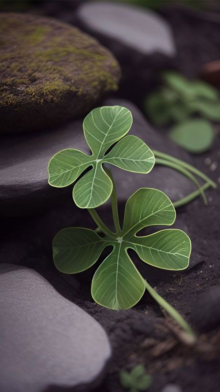 Cỏ bốn lá lung linh như viên ngọc, thể hiện sự quý giá của may mắn và thành công