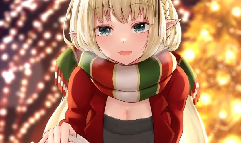 Cô gái anime chibi bé bỏng siêu cute đón Giáng sinh