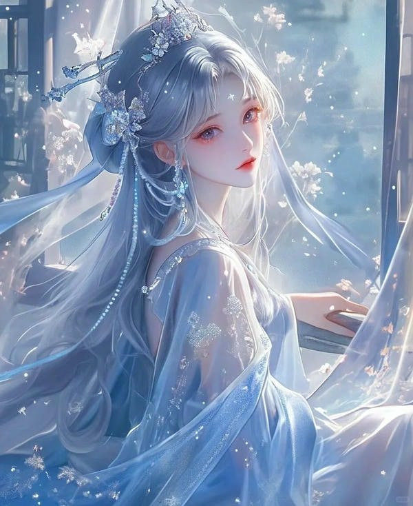 Cô gái anime cổ trang trong trang phục chiến binh