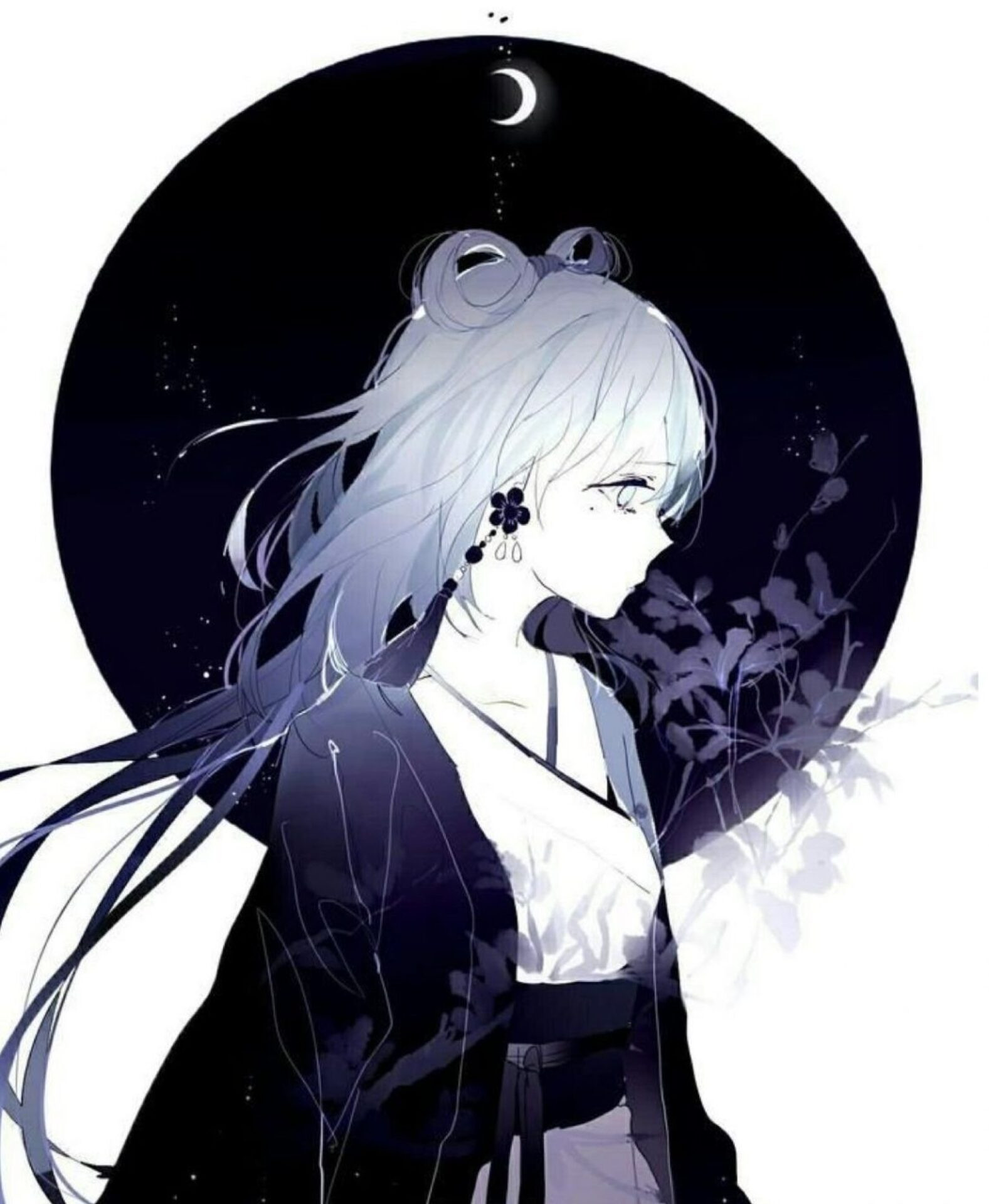 Cô gái anime ngầu với mái tóc màu đặc trưng và trang phục phong cách