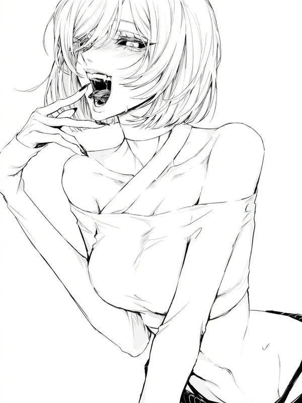 Cô gái anime tóc đen trong bộ đồ bơi