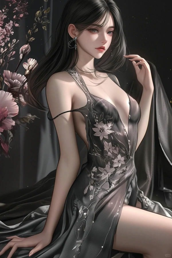 Cô gái anime tóc tím ngắn với nụ cười bí ẩn