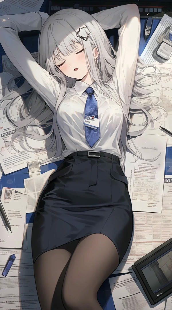 Cô gái anime với biểu cảm ngạc nhiên