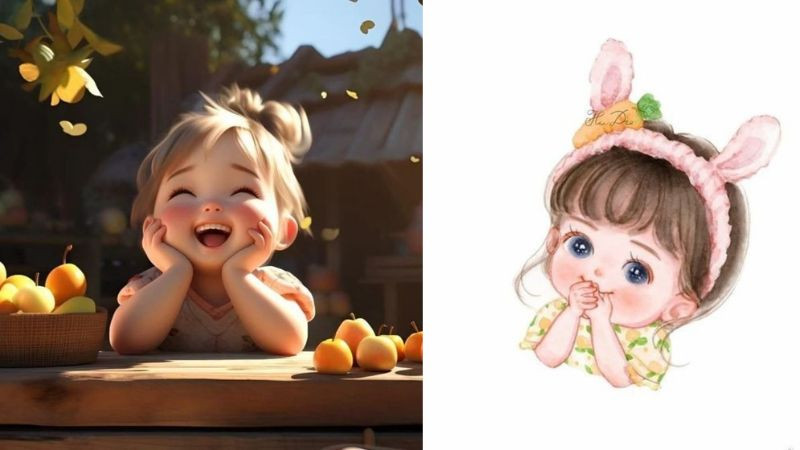 Cô gái nhỏ đáng yêu nở nụ cười rạng rỡ, hình ảnh avatar đẹp cho con gái