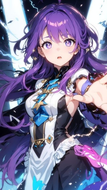 Cô nàng Anime đanh đá trong mái tóc tím đầy mê hoặc