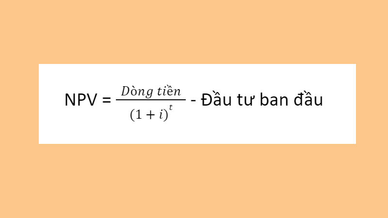 Công thức tính giá trị hiện tại ròng (NPV) cho dòng tiền ngắn hạn (1 năm)