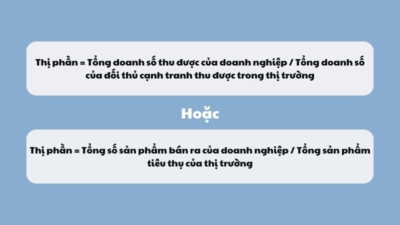 Công thức tính thị phần tương đối để so sánh với đối thủ cạnh tranh