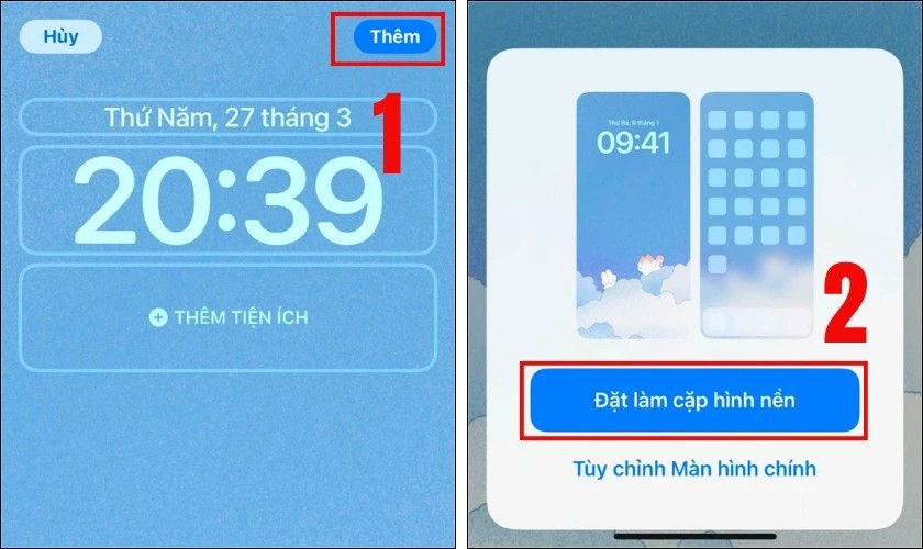 Đặt làm cặp hình nền hoặc Tùy chỉnh màn hình chính trên iPhone